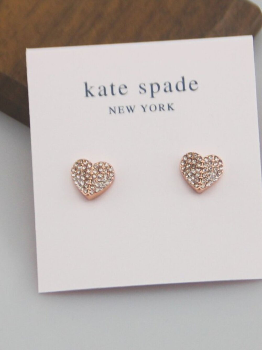 Kate Spade Peach Heart Inlaid Stud Earrings